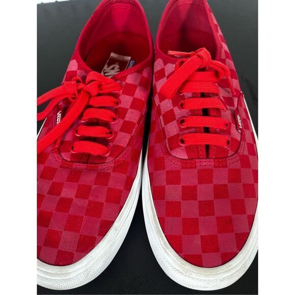 Vans Men Authentic Pro Reflective Checkerboard Red - Picture 3 of 8